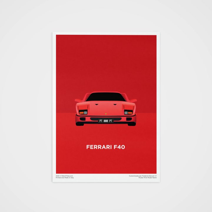 Ferrari F40 Print Poster Customizable