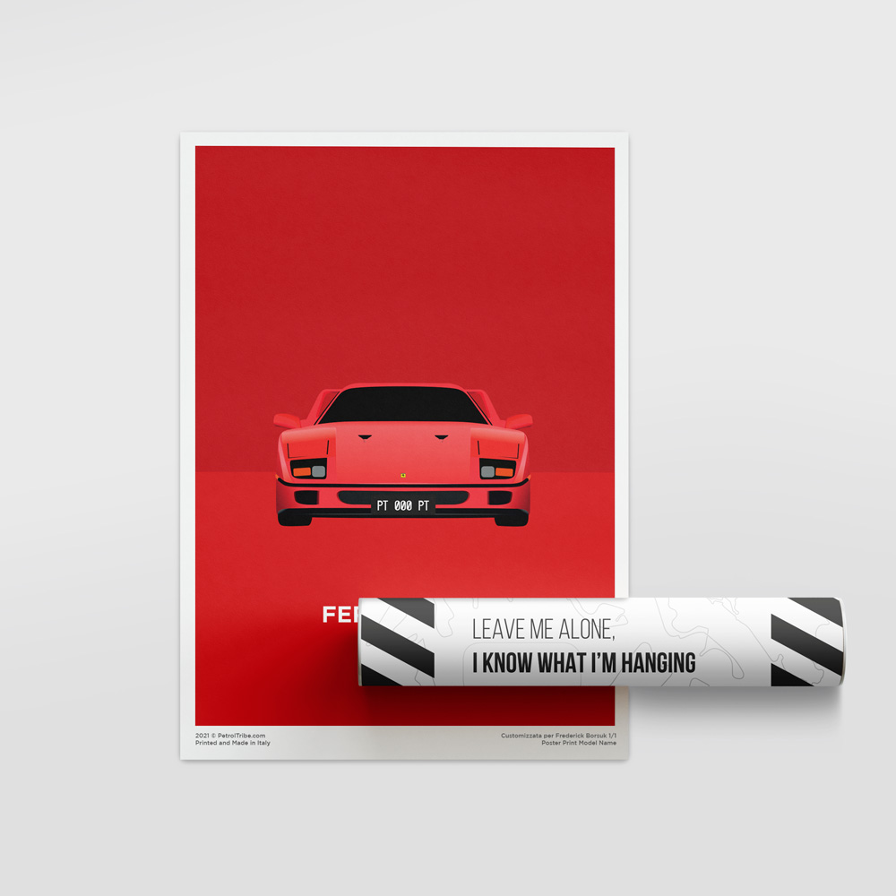 Ferrari F40 Print Poster Customizable